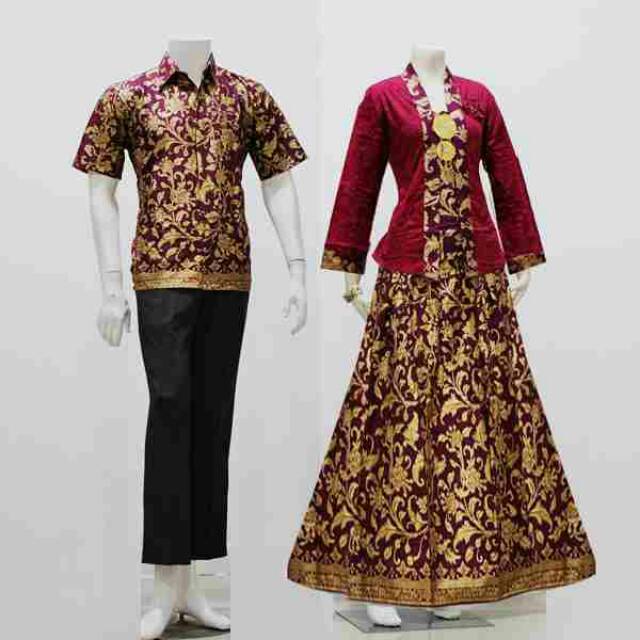 COUPLE RNB SAHARA PRADA EMBOSS GOLD FLORAL FLOWER BUNGA SARIMBIT BATIK PRODO KLOK PANJANG