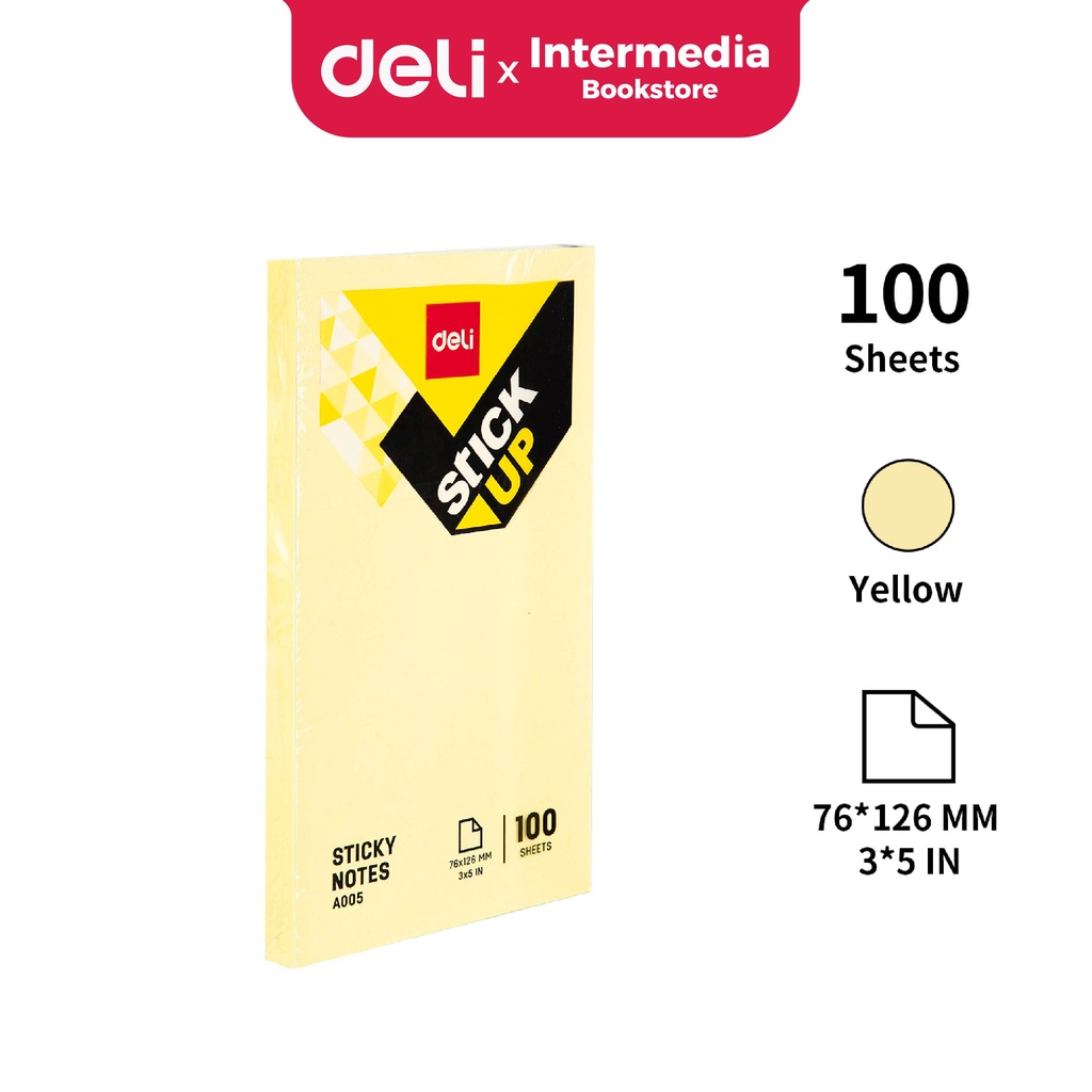 

Deli EA00553 Memo tempel - Sticky Notes 76×126mm / 3''×5'' 100 sheet