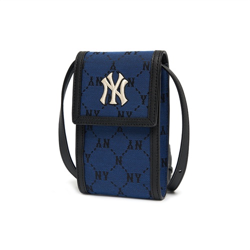 MLB NY Yankees Phone Pouch Crossbody Bag Denim Blue 100% Authentic