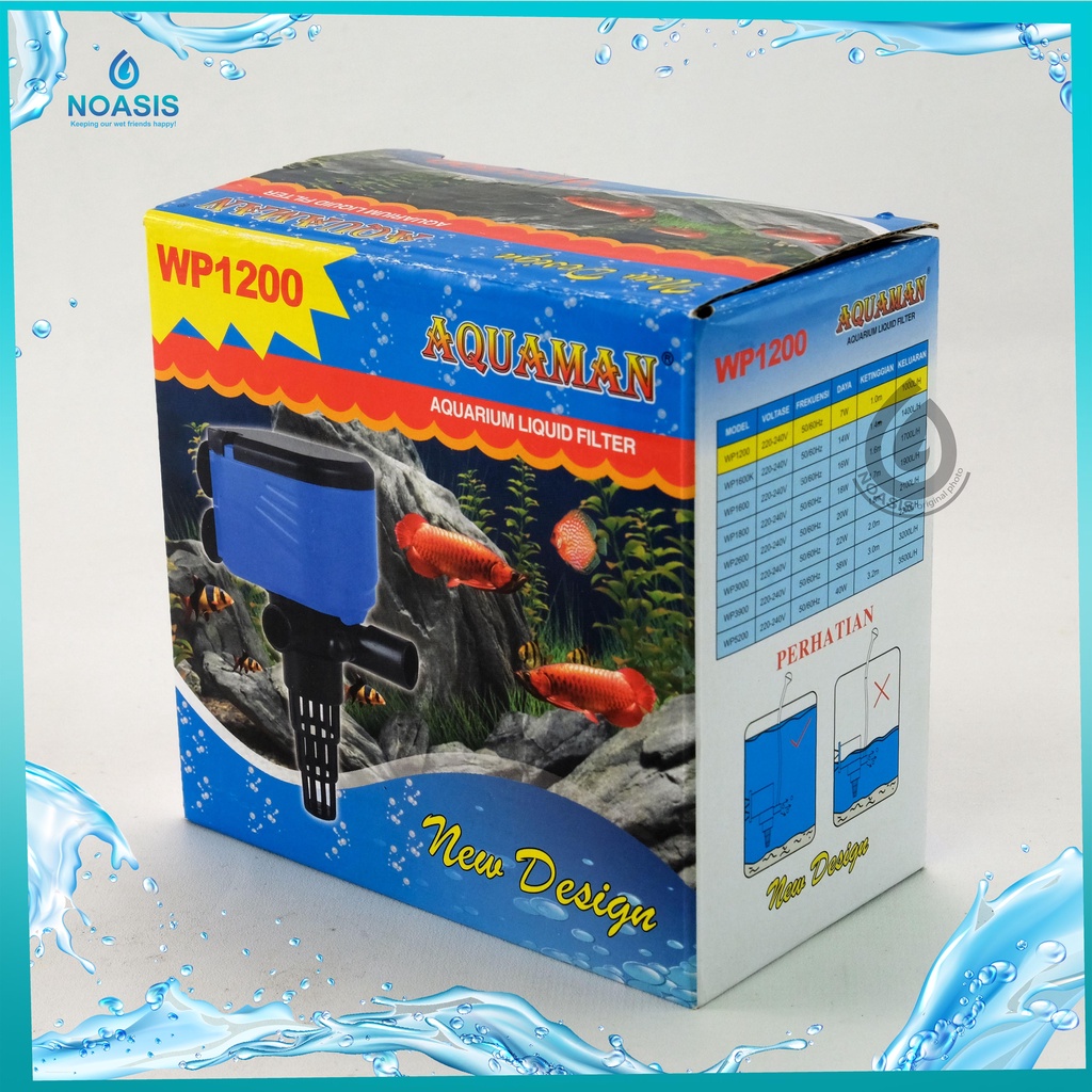 POMPA AIR CELUP AQUARIUM AQUAMAN WP 1200 WP-1200 LOW WATT / WAT RENDAH