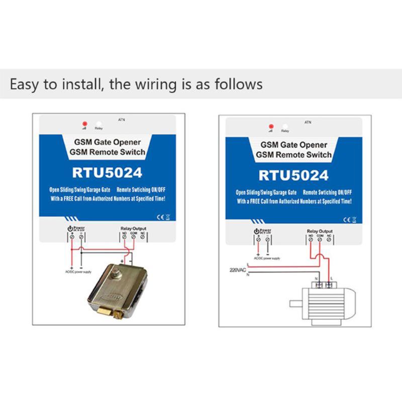 Gro RTU5024 Gate Opener Remote Switch Relay Akses Pintu Dengan Kontrol Dial GSM Gratis