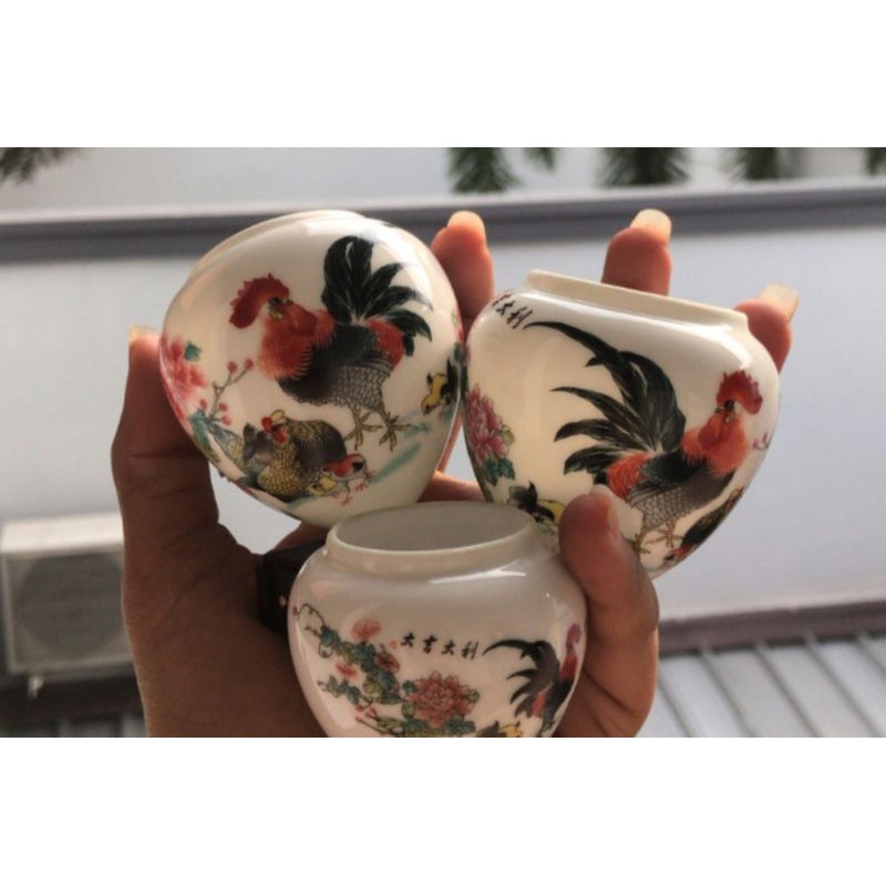 CEPUK KERAMIK TEMPAT MAKAN BURUNG KICAU TANPA BOX