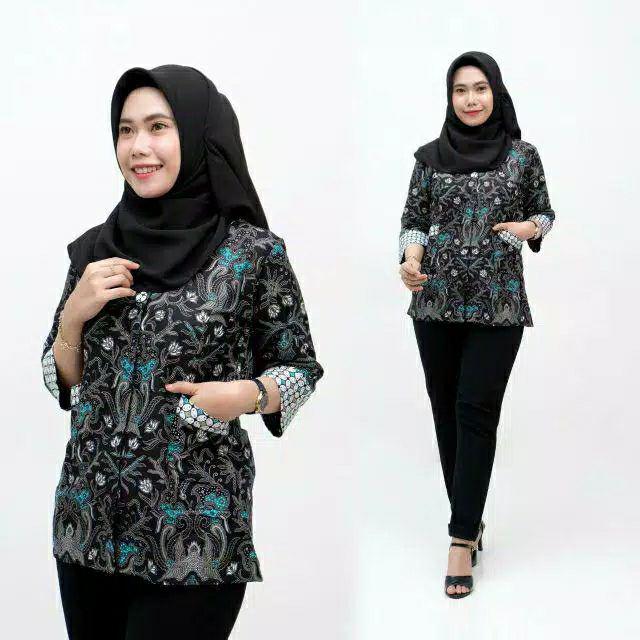 Batik Wanita Asj Sa Hrb026 Kenongo Kemeja Tosca Pendek