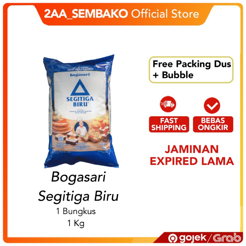 

Tepung Terigu Bogasari Segitiga Biru 1Kg