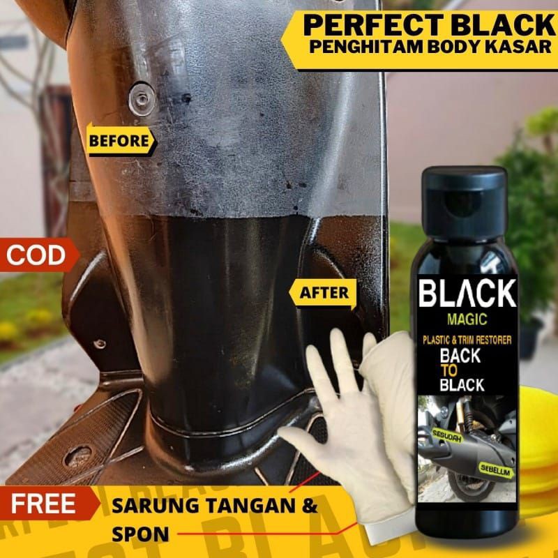 BLACK MAGIC PENGHITAM BODY DASHBOARD MOTOR MOBIL PERMANEN TERBAIK ORIGINAL DOFF MURAH KASAR DOHERO
