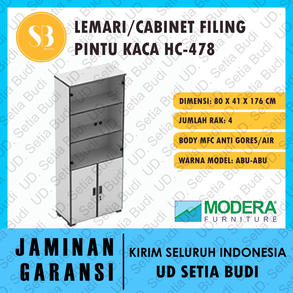 Lemari Arsip /  Filing Cabinet + Pintu Kaca Modera HC-478 M-Class