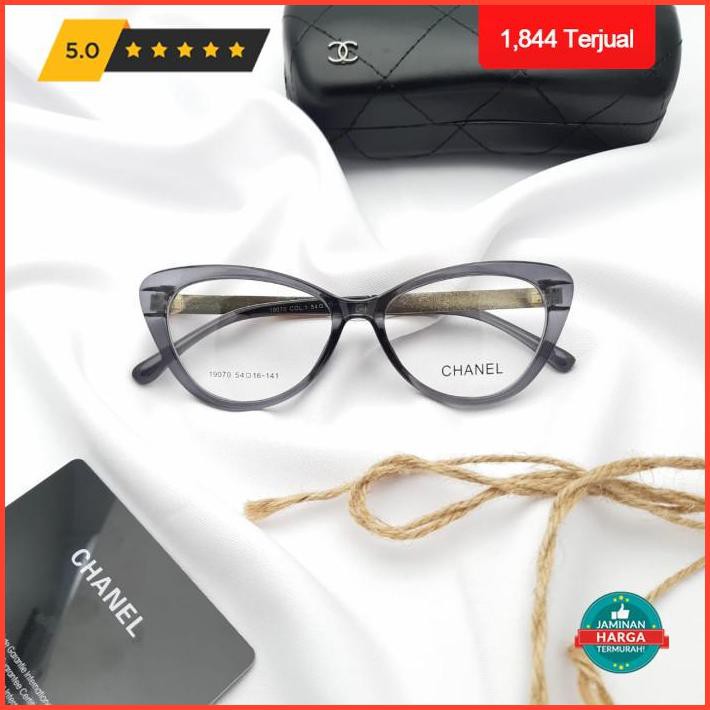 Super Sale Fendi Cat Eye Frame Kacamata Wanita Free Lensa Anti Radiasi Min/Plus - Hitam, Photocromic