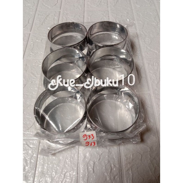 12 Pcs ring roti bulat / ring Cromboloni burger/ ring cutter stainless Cetakan Kue Cake Bakery 5/6/7/8/9/10/11/12  tinggi 3 cm