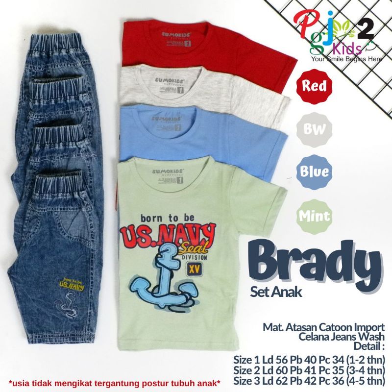 BRADY SETELAN KAOS ANAK LAKI-LAKI | BY PGJ KIDS