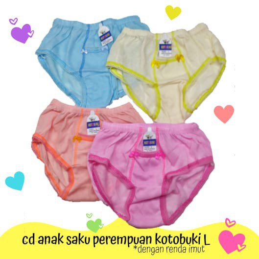 Celana Dalam Anak Cewek 3-4 Tahun Saku Celana Dalam Anak Murah Kotobuki Size L