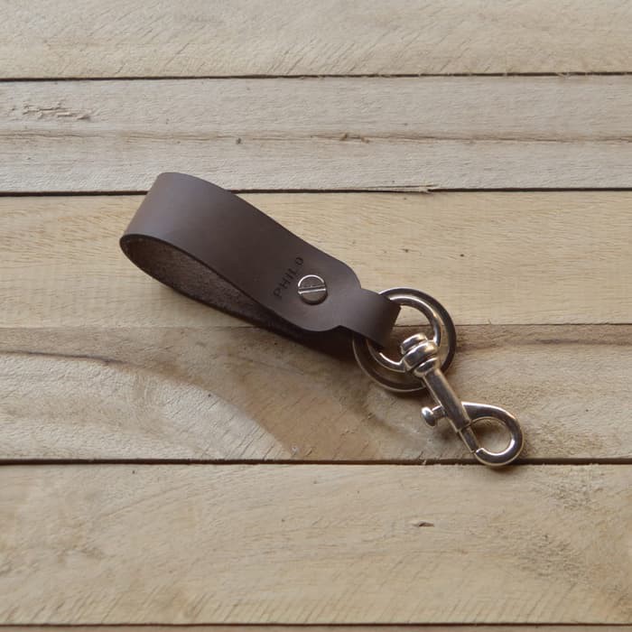 Gantungan kunci kulit sapi asli - leather keychain PHKC025