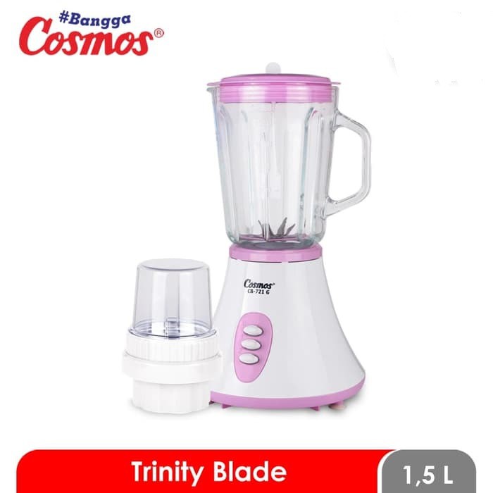 COSMOS CB 721 G - Blender Kaca Trinity 1,5 Liter 2in1 2 Tabung