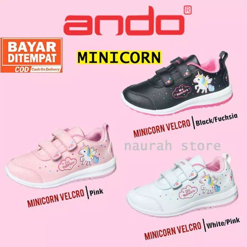 ANDO MINICORN 100% ORIGINAL SNEAKERS ANAK KARAKTER KUDA UNICORN MODEL PEREKAT VELCRO TERBARU 2020