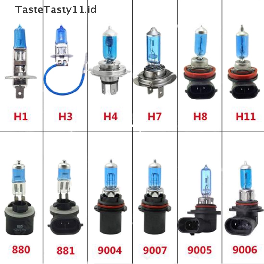 (TasteTasty) Bohlam Lampu Xenon H1 H3 H4 H7 H11 9006 9007 12V Warna Putih