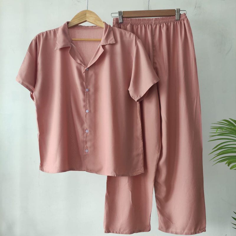 PIYAMA KANCING POLOS | PIYAMA RAYON POLOS-KCPD SALEM