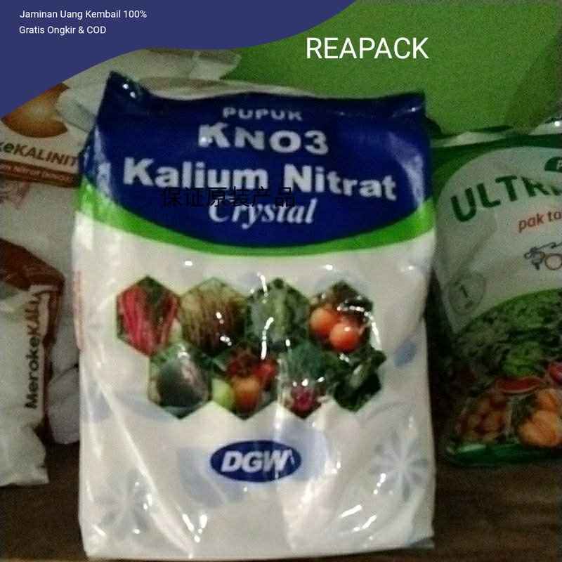 Pupuk REPACK  KNO3 Crystal Kalium nitrat 500gr DGW Larut air MURNI Cocok untuk semua tanaman
