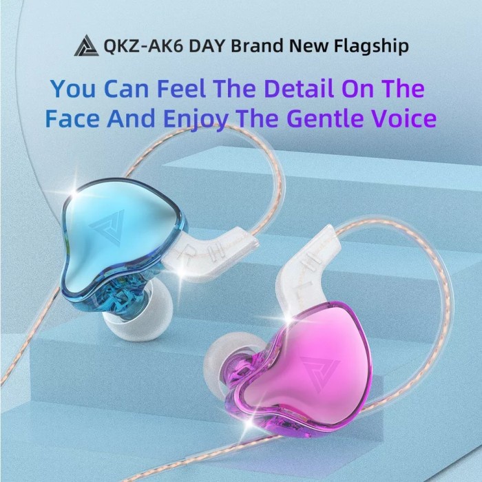 QKZ AK6 DAY with Mic In Ear Monitor Earphone HiFi Bass alt KZ EDC