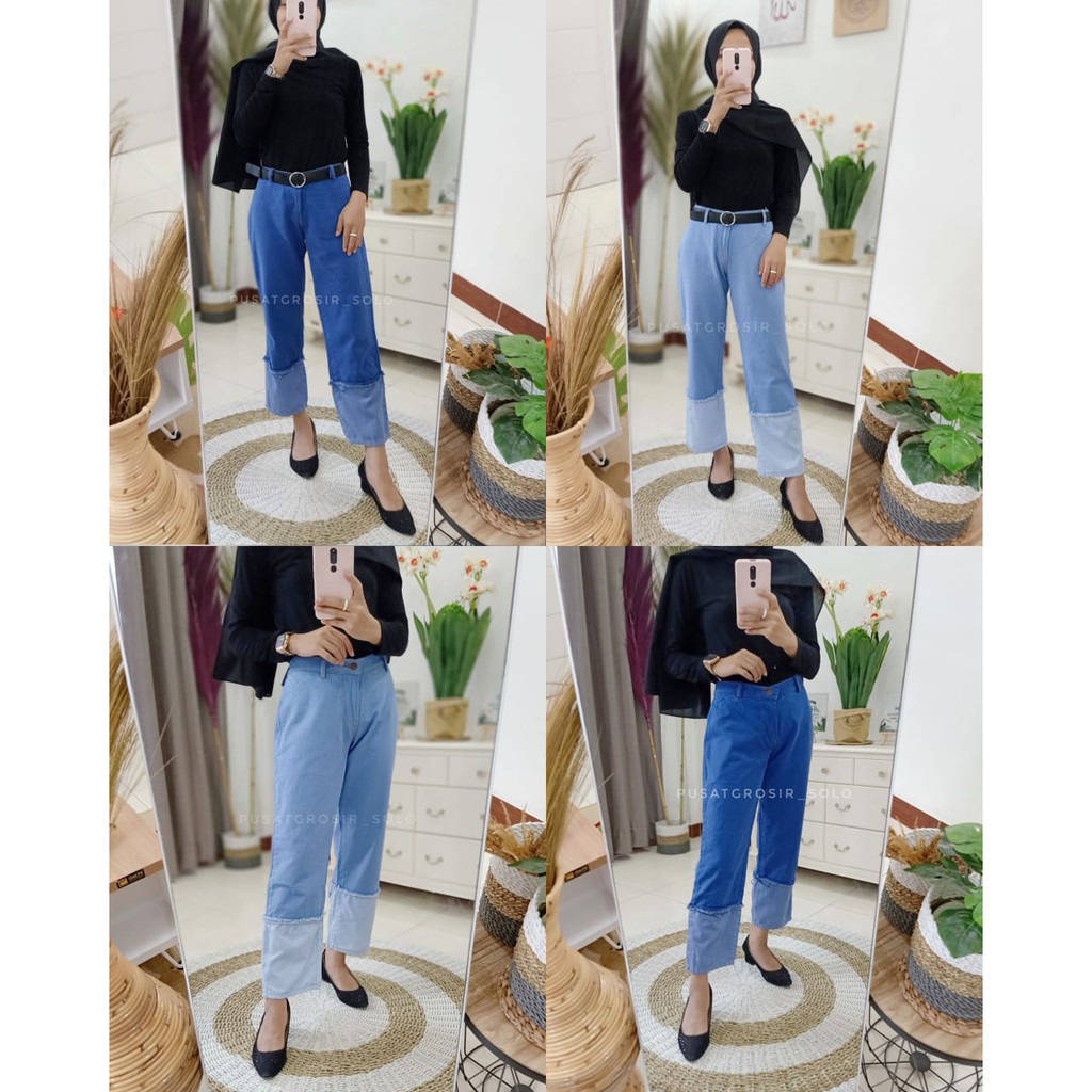 JIGGY PANTS PUSATGROSIR_SOLO/ CELANA JEANS TWOTONE