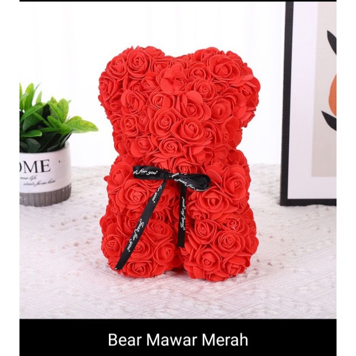 Boneka bunga mawar spons bunga rose beauty/ bunga spons tedy bear