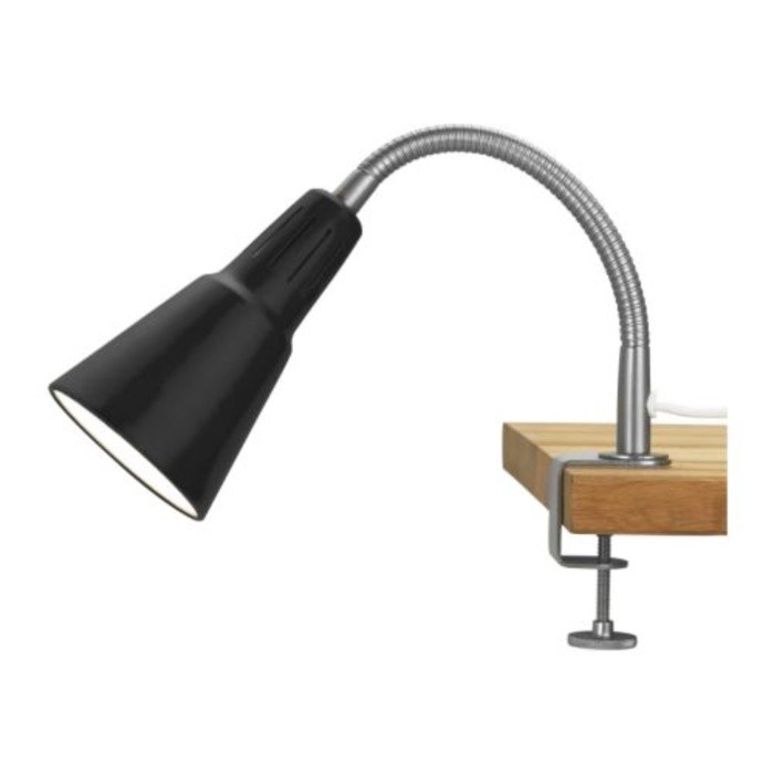 IKEA KVART Lampu sorot dinding/ jepit, hitam