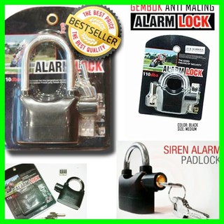 Kunci gembok alarm anti  maling  motor  atau kunci gembok 