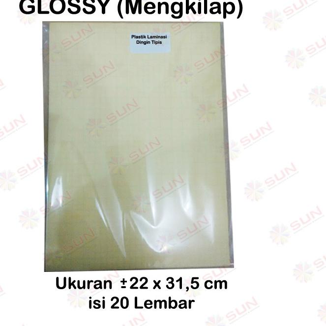 

POPULER ★ Plastik Laminasi Dingin 140 gsm A4 isi 20 lembar - Motif Glossy Mengkilap, Doff Matte (Lapisan Sticker Bening Transparant Pelapis Laminating Kertas Foto Glossy Po Paper) Cold Lamination++