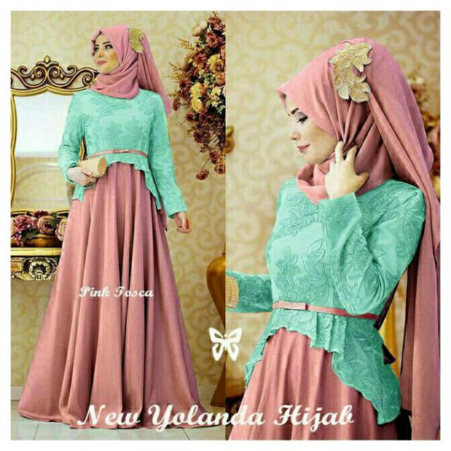 Maxi Dress Muslim / New Yolanda GW / maxi party premium / maxi muslim / busana muslim / muslimah