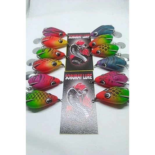 Soft frog double hook vmc 4 cm