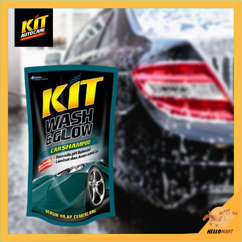 ORIGINAL Kit Wash &amp; Glow Pouch 720 ml / Kit Car Shampoo / Sabun Cuci Mobil / HELLOMARTID