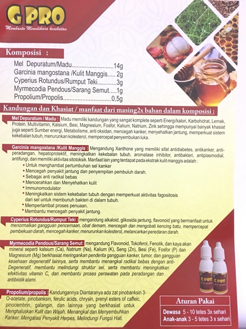 Jamu Tetes Herbal G Pro Mengatasi Berbagai Macam Penyakit Shopee Indonesia