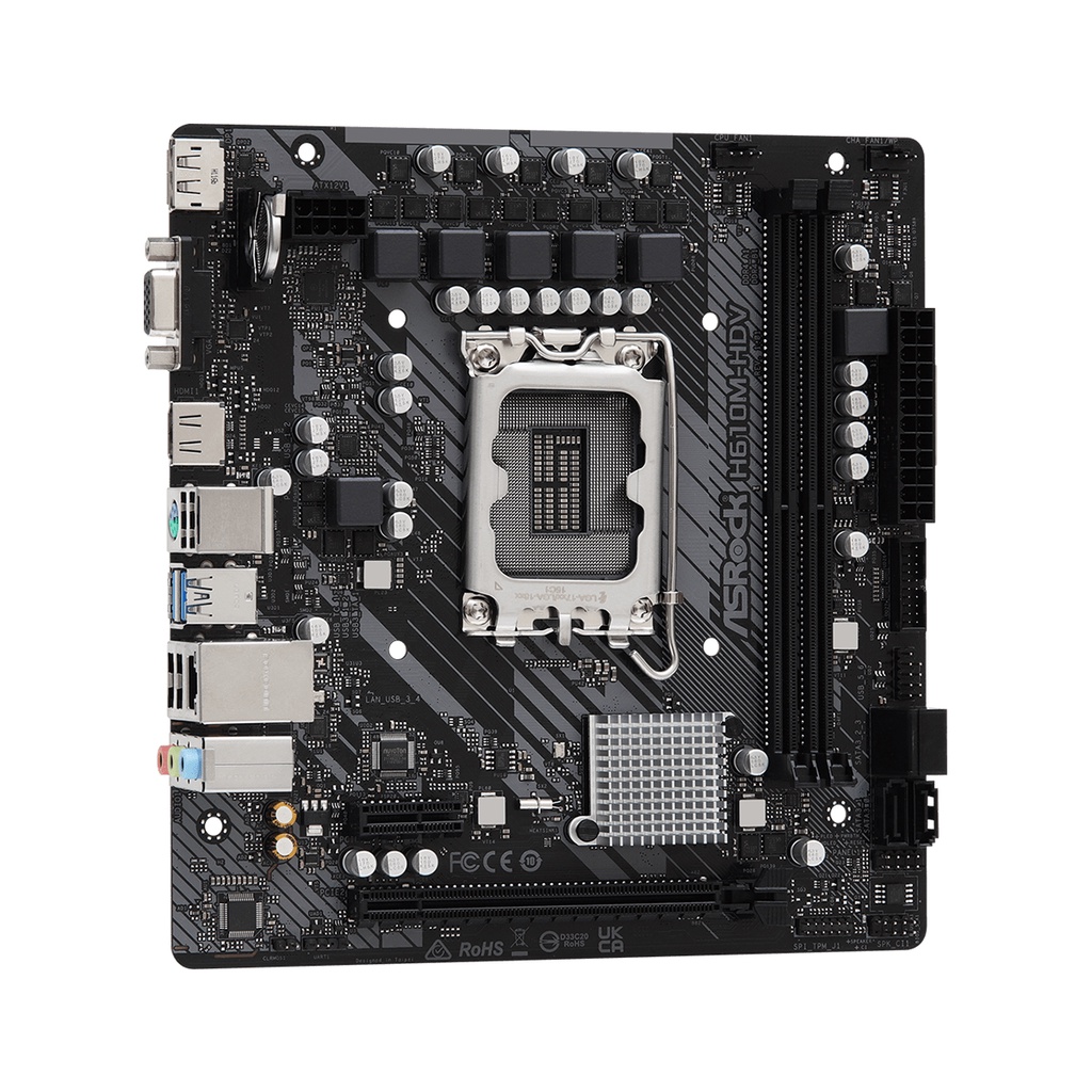 ASROCK MOTHERBOARD Intel Gen H610M mATX H610M-HDV