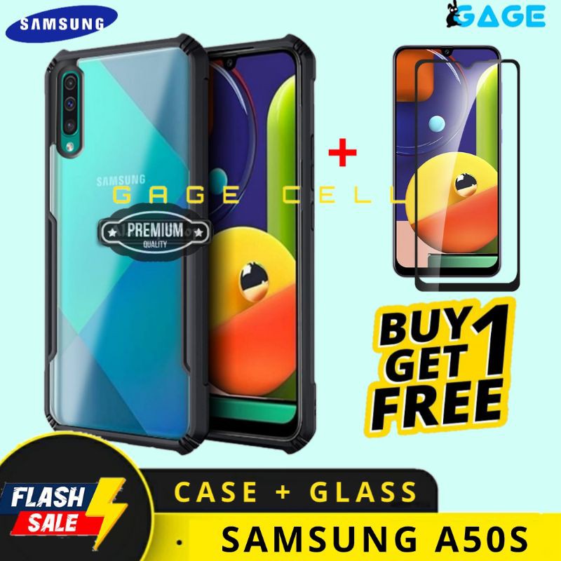 FREE TEMPERED GLASS FULL LAYAR SAMSUNG A50S HARD SOFT CASE FUZE TRANSPARANT SAMSUNG A50 S PREMIUM