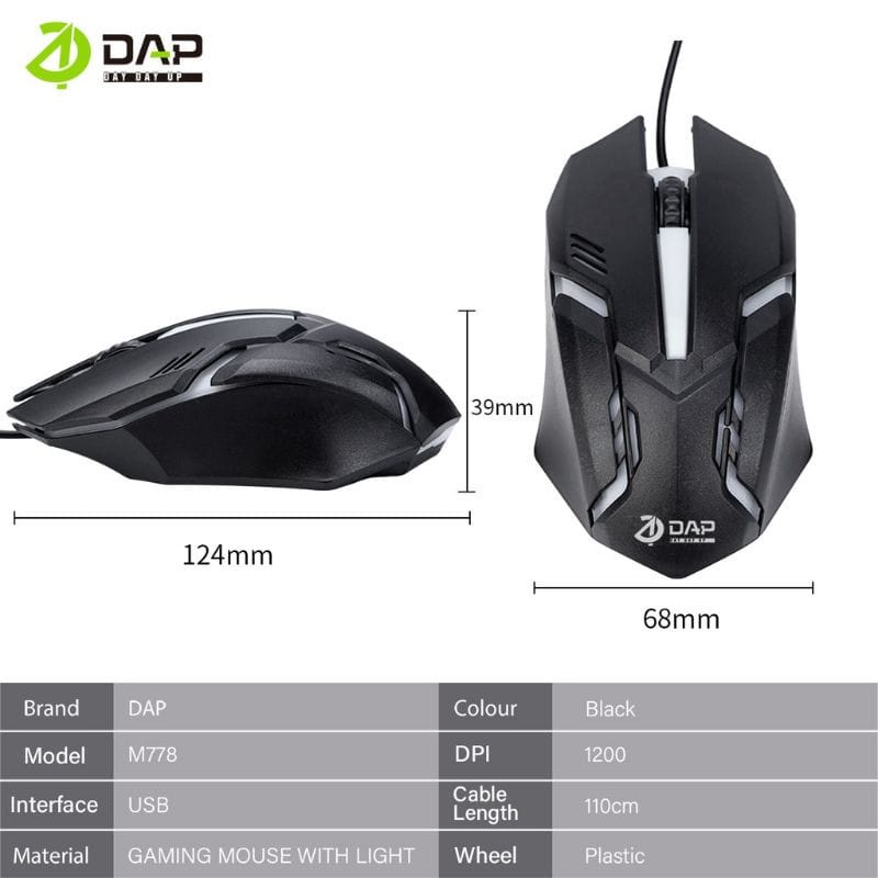 Mouse DAP GAMING M778 ORIGINAL Mouse Kabel GAMING DAP M778 RGB LIGHTS ORIGINAL