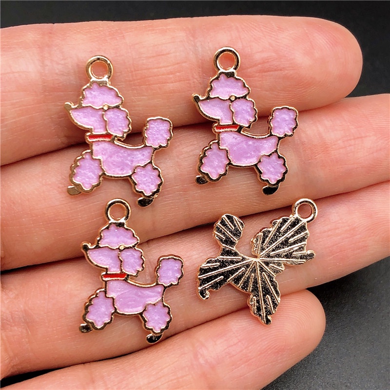 4pcs Liontin Enamel Bentuk Anjing Bahan Alloy Untuk Membuat Perhiasan Charms