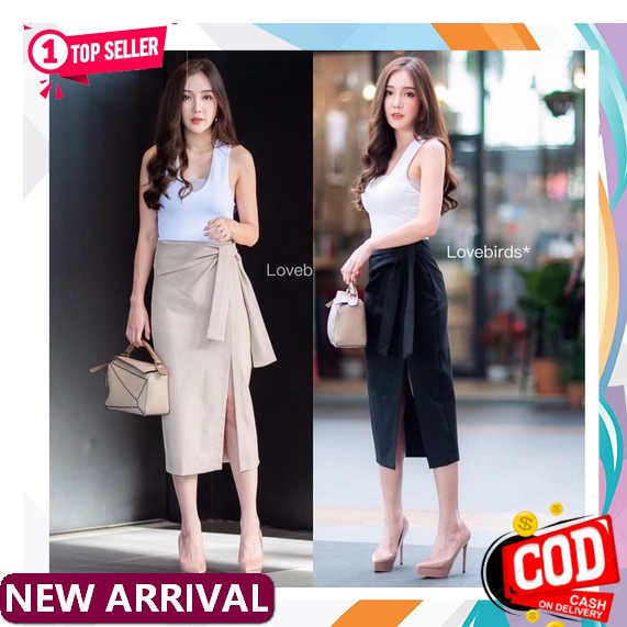 Bawahan Rok Panjang Midi Maxi Blocks Flare Knit Mermaid Basic Casual Skirt Santai Holiday Liburan Fo