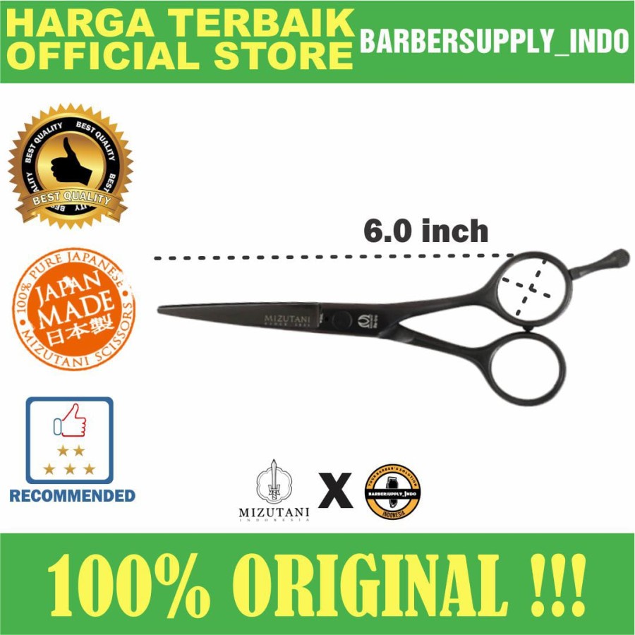 MIZUTANI SCISSORS RETRO BLACK GUNTING POTONG RAMBUT BARBER SALON