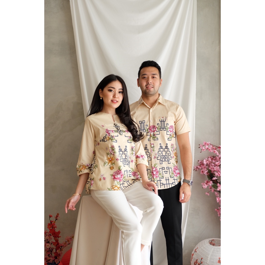 Jing Batik Cheongsam Chinese New Year ( Kemeja - Kora - Kina - Nuwa - Jenna - Dara - Mutia - Hera - Nadine Bomber ) Available Couple