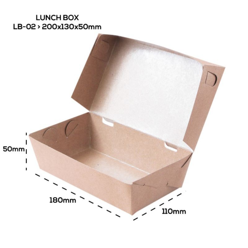 Paper Lunch Box Large Tebal 325 Gsm (LB2K4-18X11X5 Cm)