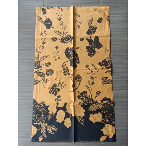 Kain Batik Katun Sanforizied motif bunga kuning