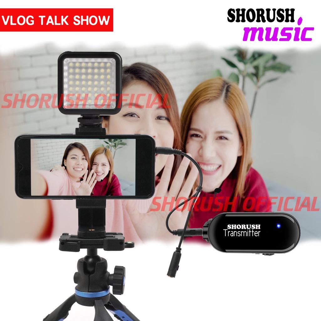 Shorush GM 1 Microphone Mic Clip On Wireless Jepit Imam Masjid UHF PRANK VLOG Untuk Smartphone HP Youtuber Camera Mirorrless Mixer Sound Card