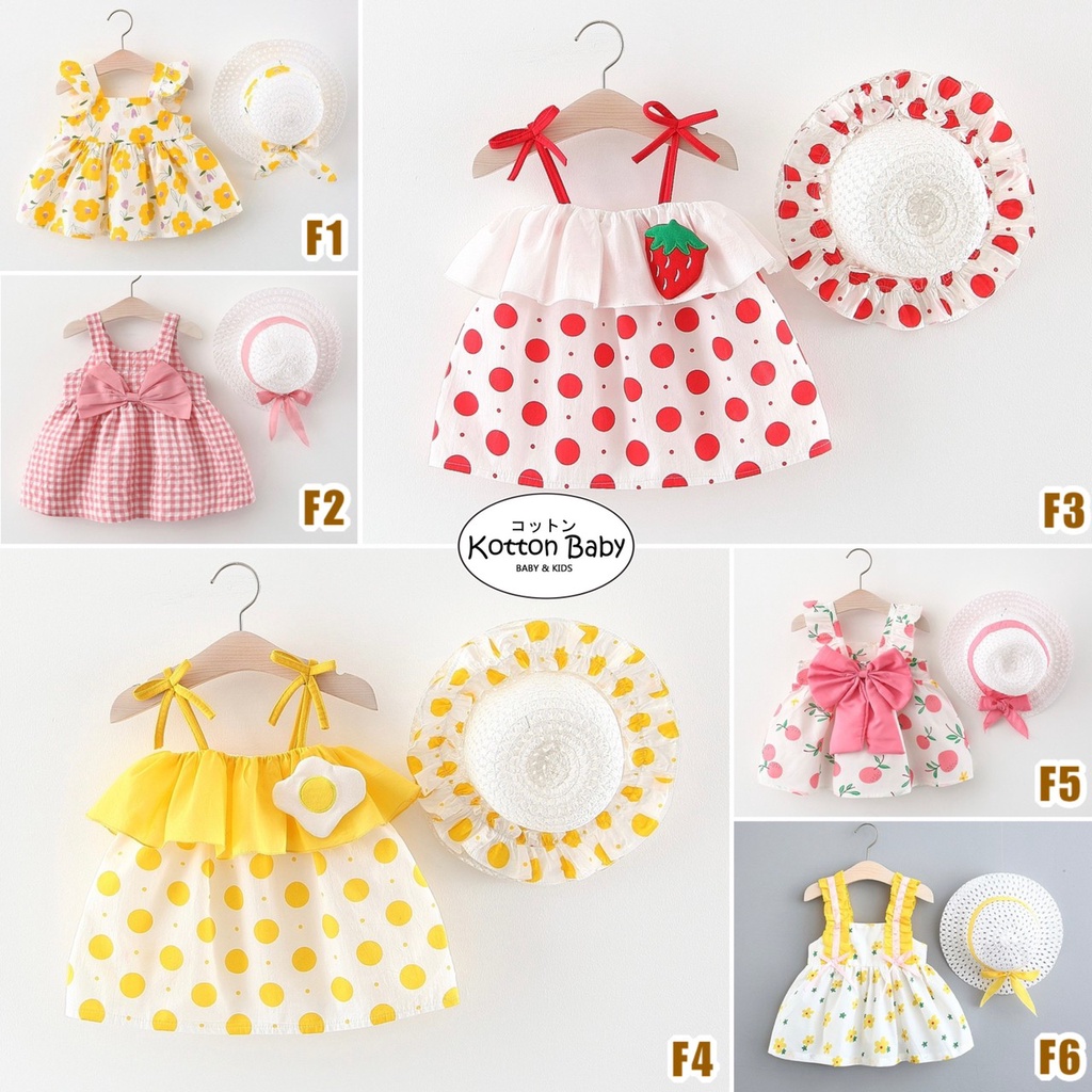 [free topi] 6-36bln DRESS+TOPI ANAK GAUN BAYI PESTA ANAK BAYI PEREMPUAN F+Topi catalog