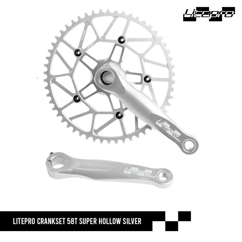 LITEPRO CRANKSET 58T SUPER HOLLOW SILVER