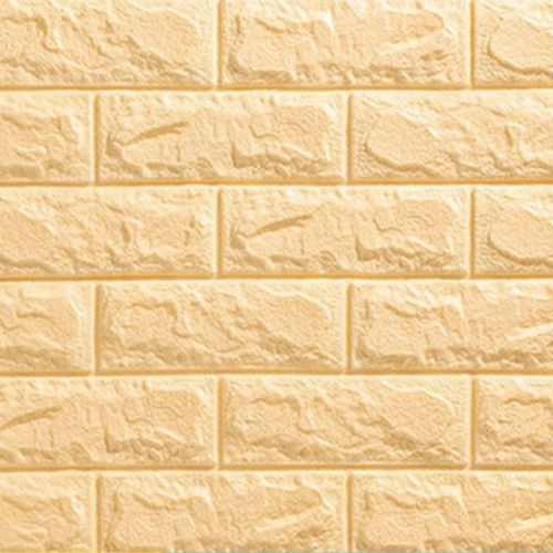 ★ Cayman ★ 77 x 70CM BUKAN TIPIS 3D wallpaper Foam Timbul Bata Brick Sticker Wallpaper Dingding 3D Foam Motif Batu Bata 70 x 77 CM Dinding Kamar Murah HL010-Yellow