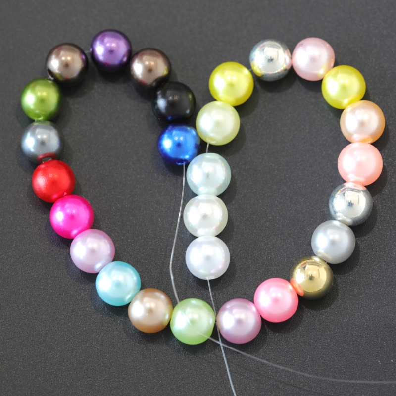 High Quality With Hole ABS Imitation Pearl Beads Round Plastic Acrylic Spacer Beads And  Hot Styles For Making Earrings, Necklace, Bracelets DIY Jelelry