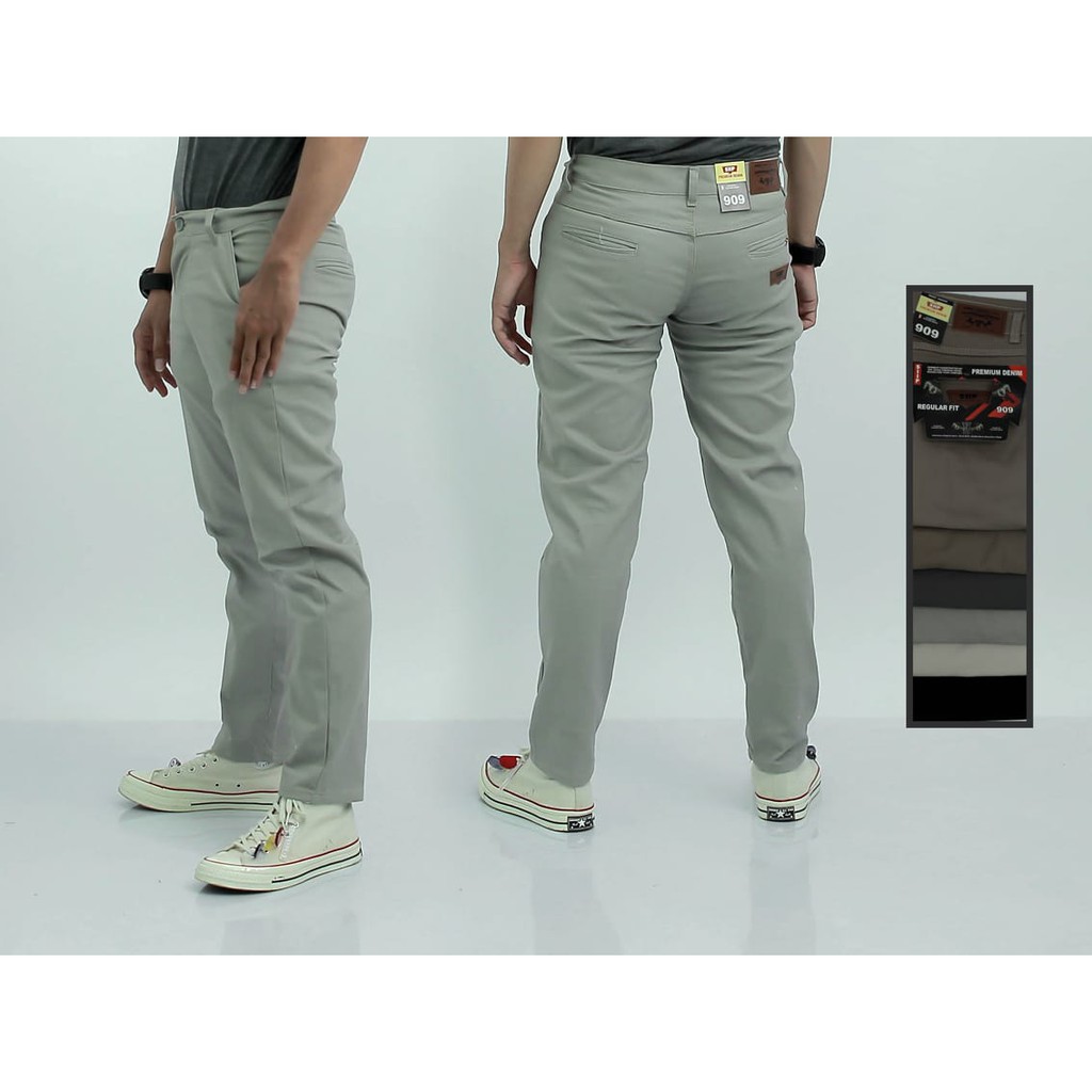 Celana Bahan Pria Formal Kantoran Katun Resleting Kuat Jahitan Rapi Murah Reguler Fit Celana Chino