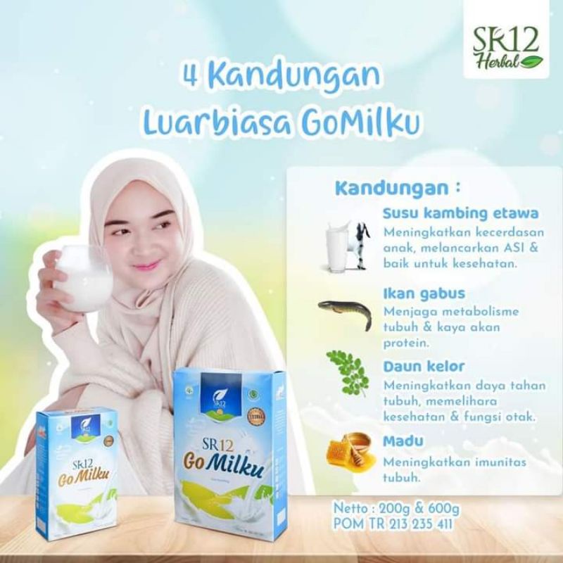 

GOMILKU SR12 SUSU KAMBING ETAWA HERBAL SUSU BUBUK SUSU GOMILKU SR12