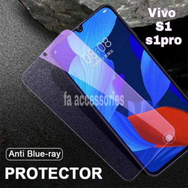 Tempered glass blue vivo Y01 y02 y02t y21 Y21A y21s Y21T Y22 Y33 Y33S Y33T Y75 s t s1 s1pro pro A antiradiasi blue light screen protector