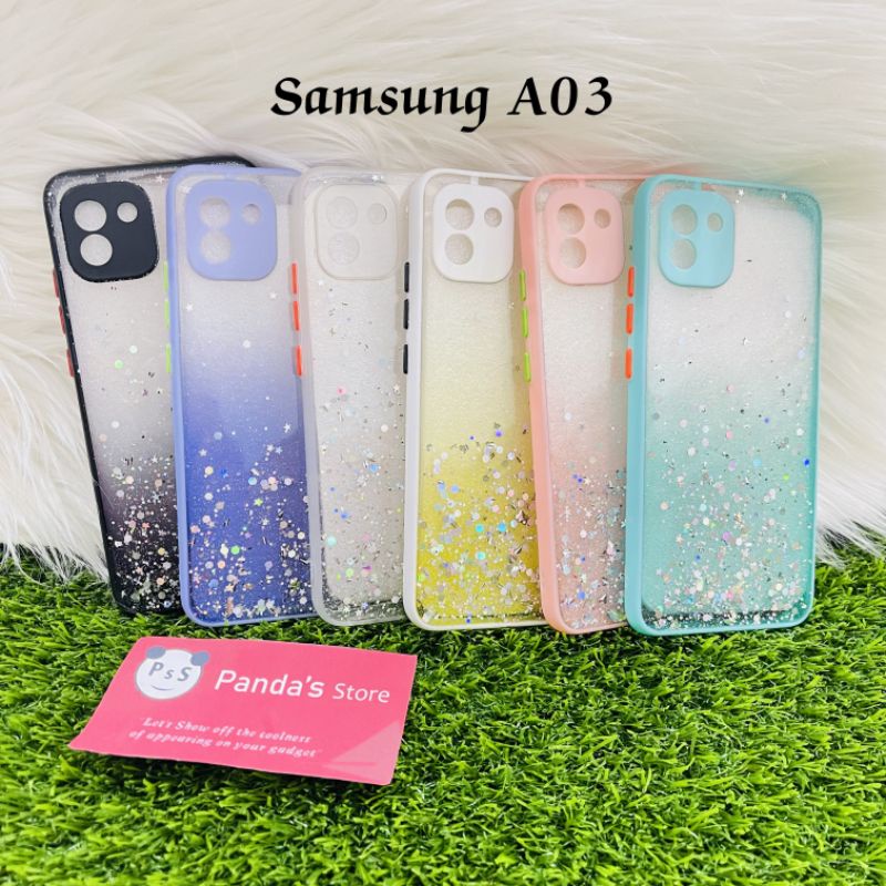 Glitter Case Samsung A03 Funny Color Dengan Pelindung Kamera (PsS)