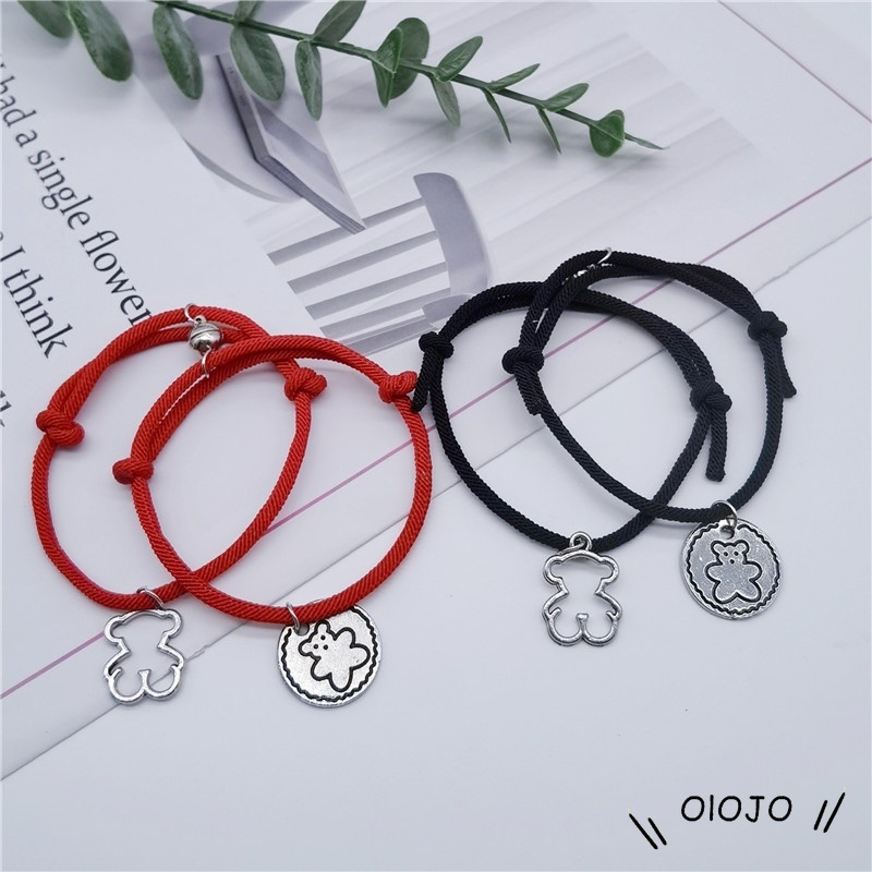 2pcs Gelang Magnet Liontin Beruang Gaya Korea Untuk Pasangan - ol