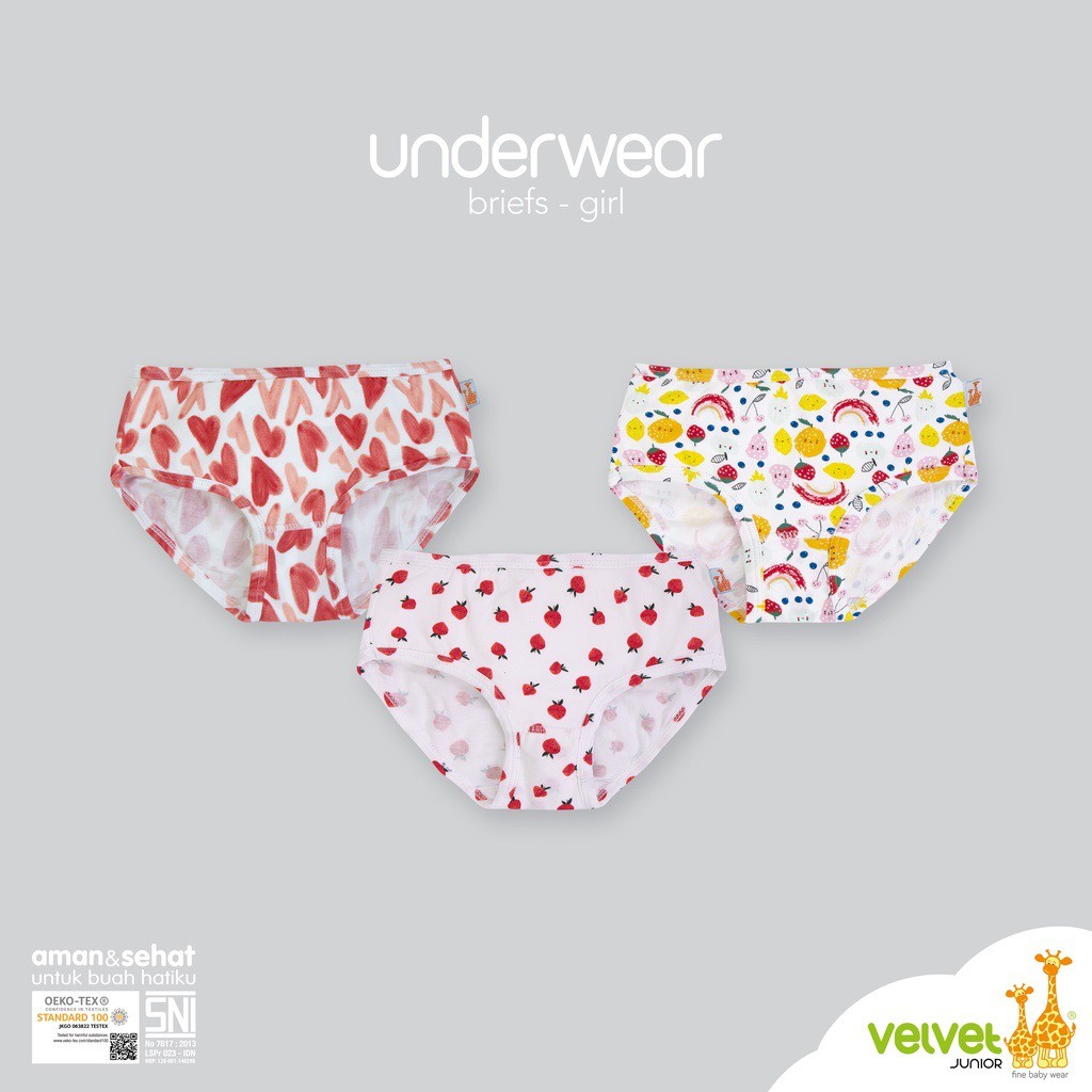 Velvet Junior Celana Dalam Anak Perempuan - Velvet Junior Briefs Girl Underwear